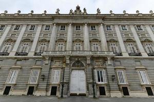 The Royal Palace  Palacio Real  in Madrid, Spain during winter. photo