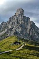 Panoramic view of Passo Giau in the Dolomite Mountains of Italy. photo