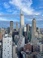 aéreo ver de el centro de la ciudad horizonte en manhattan, nuevo York ciudad. foto