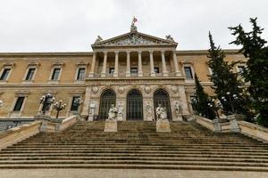 National Library of Spain  Biblioteca Nacional de Espana  is a major public library, largest in Spain and one of largest libraries in the world. It is located in Madrid, on the Paseo de Recoletos. photo