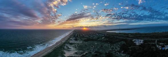 View of the sunset along Amagansett Beach in Long Island, New York. photo