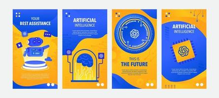 Artificial Intelligence AI Social Media Story Concept vector