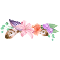 primavera fiore mazzo acquerello png