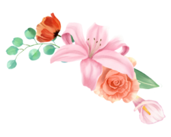 primavera fiore mazzo acquerello png