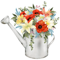 primavera floral acuarela con Clásico Cubeta png