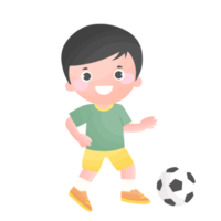 niño jugando futbol png