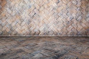 old Texture of bamboo weave  wall background photo