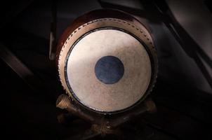 Thai traditional drum,Drums in Thai musical instruments band that made from wood and leather elaborate photo