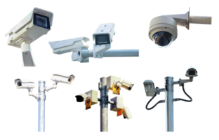 CCTV camera  on a transparent background. png