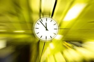 clock blurred ,conceptual image of time running or passing away effect  zoom out alarm clock to movements photo