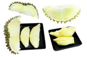 Durian collection, the king of fruits  isolated on white background ,durian is a smelly fruits photo