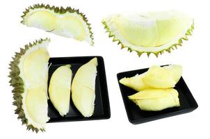 colección durian, el rey de las frutas aisladas en fondo blanco, durian es una fruta maloliente foto