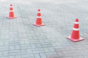 Traffic cone on the road photo