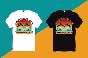 Camping is the best way to enjoy the Great Outdoors Camping T shirt Design vector