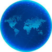 moderno tecnologia mondo carta geografica globo ritagliare png