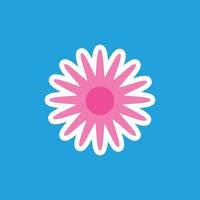 funny groovy playful flower in Y2K style. Hippie trendy flower card vector