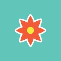 funny groovy playful flower in Y2K style. Hippie trendy flower card vector