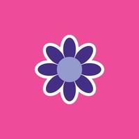 funny groovy playful flower in Y2K style. Hippie trendy flower card vector