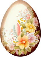 Páscoa ovo flor aguarela ilustração png