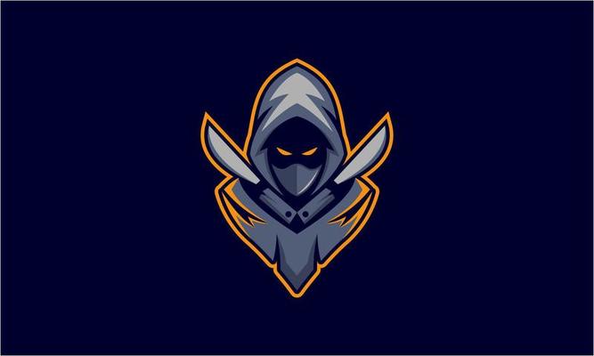 E-sport ninja mascot character logo vector