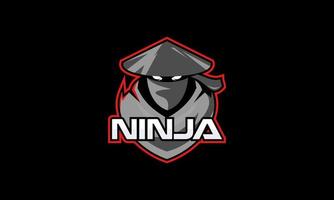 E-sport ninja mascot character logo vector