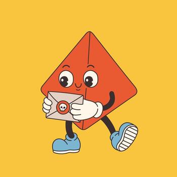 DND Dice for Board games in old classic cartoon style, groovy RPG dice for table game vector