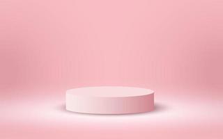 Luxury 3d Podium for Empty Cosmetic Products Show Scene on Soft Pink Background vector