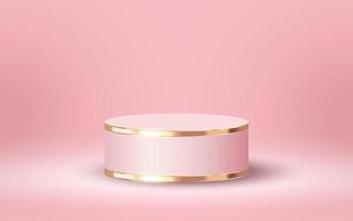 Luxury 3d Podium for Empty Cosmetic Products Show Scene on Soft Pink Background vector