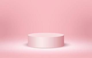 Luxury 3d Podium for Empty Cosmetic Products Show Scene on Soft Pink Background vector