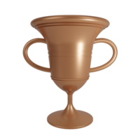 bronzen trofee geïsoleerd Aan transparant achtergrond 3d illustratie PNG het dossier