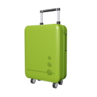 Green suitcase Travel isolated on transparent background 3d illustration PNG File