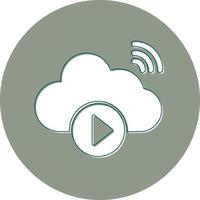 Cloud Vedio Playing Vector Icon