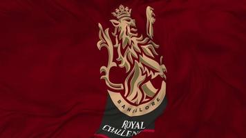 Royal Challengers Bangalore Cricket Team Seamless Looping Flag Waving Background, Indian Premier League Looped Cloth Texture Slow Motion, 3D Rendering video