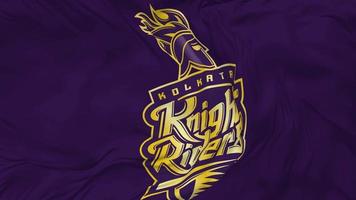 Kolkata Knight Riders Cricket Team Seamless Looping Flag Waving Background, Indian Premier League Looped Cloth Texture Slow Motion, 3D Rendering video