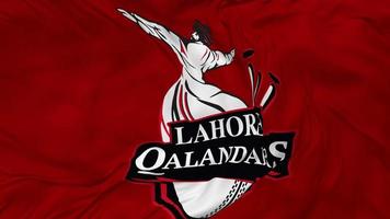 lahore qalandars krekel team naadloos looping vlag golvend achtergrond, Pakistan super liga lusvormige kleding structuur langzaam beweging, 3d renderen video