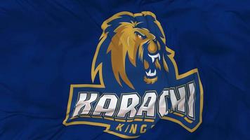 Karachi Kings Cricket Team Seamless Looping Flag Waving Background, Pakistan Super League Looped Cloth Texture Slow Motion, 3D Rendering video