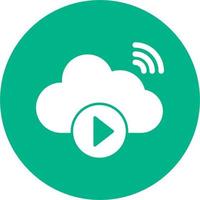 Cloud Vedio Playing Vector Icon