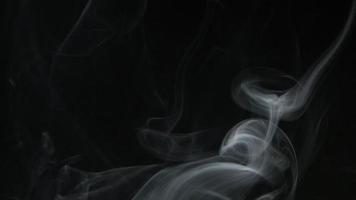 Slow motion of white smoke, fog, mist, vapor on a black background. video