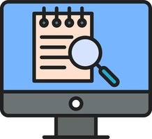 File Search Computer Vector Icon