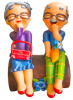 elderly person doll made from baked clay png