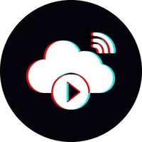 Cloud Vedio Playing Vector Icon