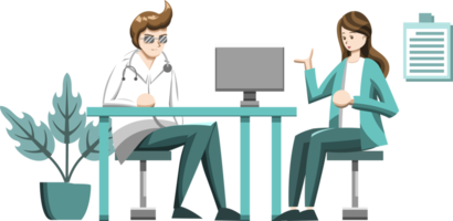 Doctor and patient png graphic clipart design