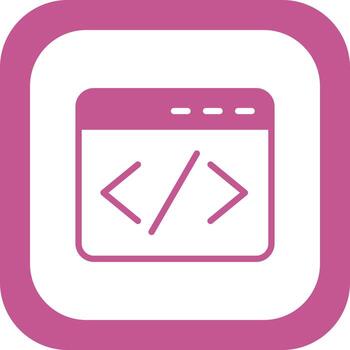 Web Browser Coding Vector Icon