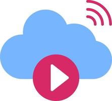 Cloud Vedio Playing Vector Icon