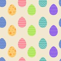 Easter eggs seamless pattern. Flat vector illustration.