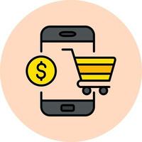 Mobile Online Shopping Vector Icon