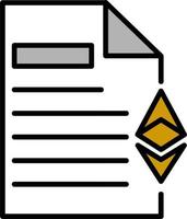 ethereum documento vector icono