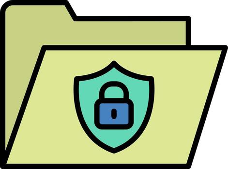 icono de vector de carpeta segura