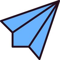 icono de vector de avión de papel