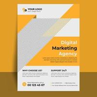 Modern digital marketing agency flyer template design vector